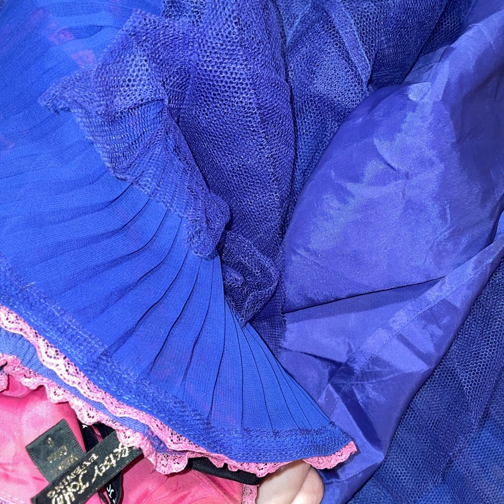 Y2K Vintage Betsey Johnson Strapless Corset Ruffle Pink Blue Lace Cupcake Mini 💘 - Picture 15 of 15